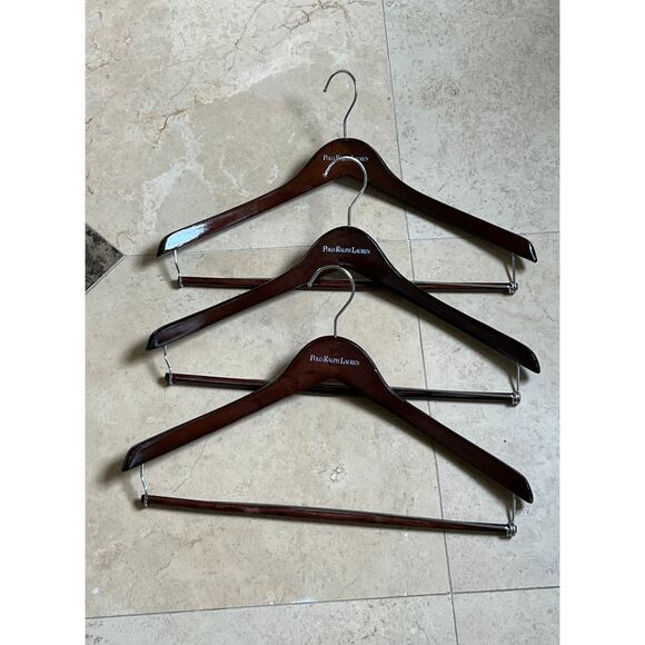 Polo Ralph Lauren Wood Hangers Set of 3 - Picture 1 of 1